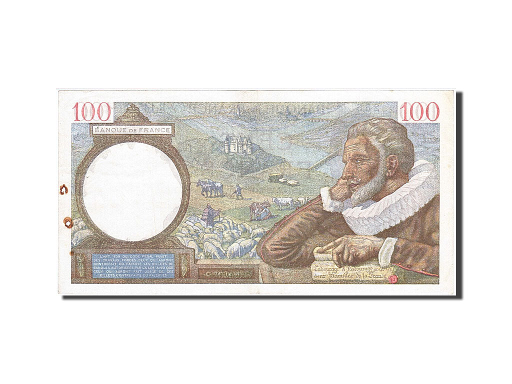 Billete, Francia, 100 Francs, 100 F 1939-1942 ''Sully'', 1940, 1940-08-22, BC+