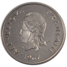 Nuova Caledonia, 20 Francs, 1967, Paris, FDC, Nichel, Lecompte:103