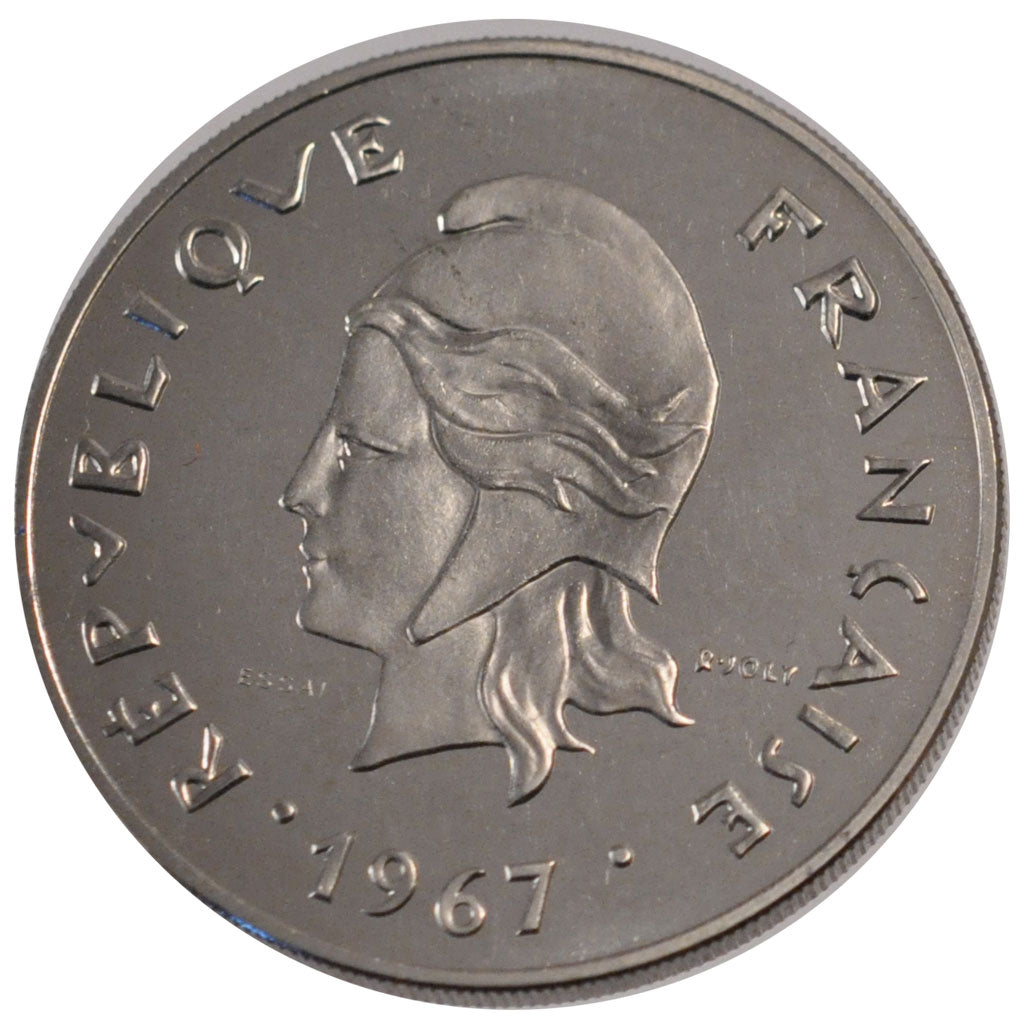 NEW CALEDONIA, 50 Francs, 1967, Paris, KM #E13, MS(65-70), Nickel, Lecompte...