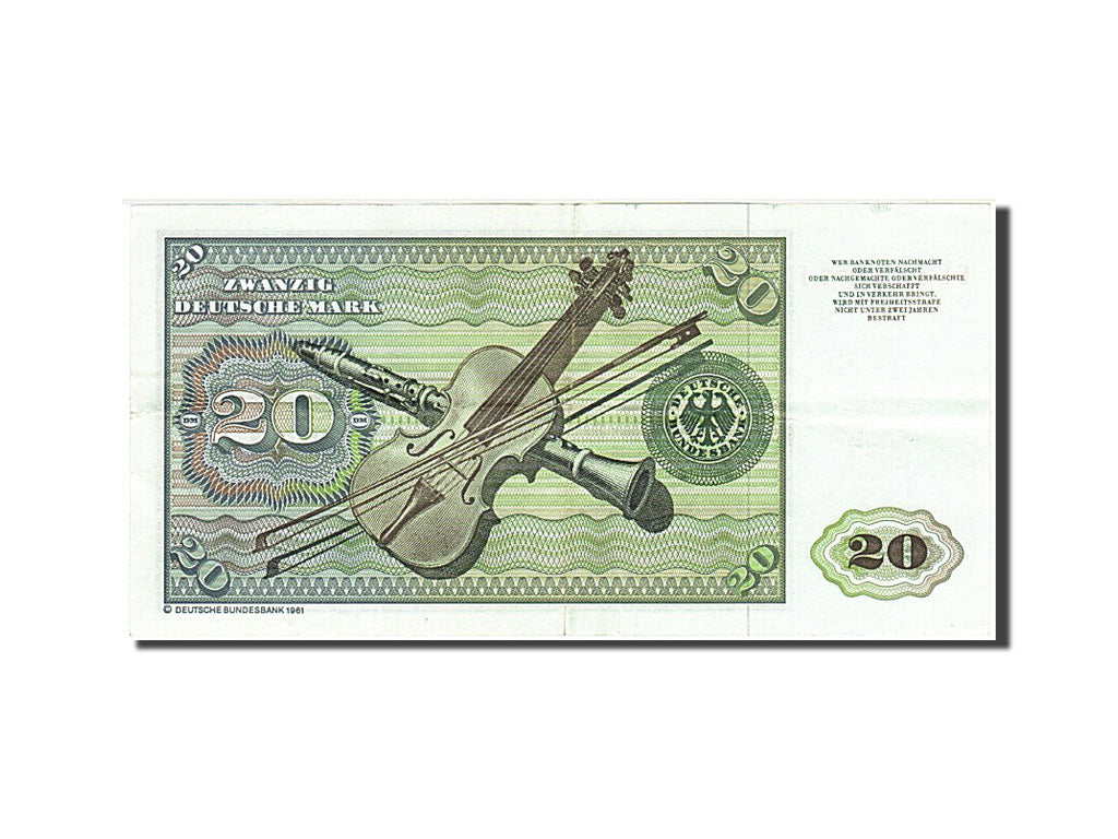 Billet, République fédérale allemande, 20 Deutsche Mark, 1980, 1980-01-02