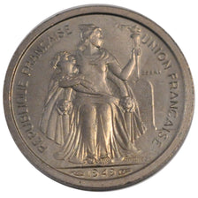 FRENCH OCEANIA, Franc, 1949, KM #E8, MS(65-70), Copper-Nickel, Lecompte #17,...