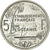 Coin, FRENCH OCEANIA, 5 Francs, 1952, MS(65-70), Aluminum, Lecompte:23