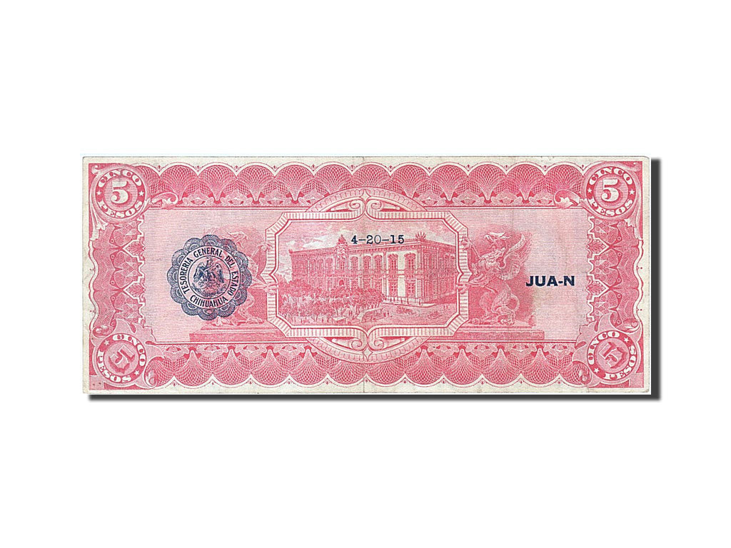 Banknote, Mexico - Revolutionary, 5 Pesos, 1915, 1915-01-01, EF(40-45)