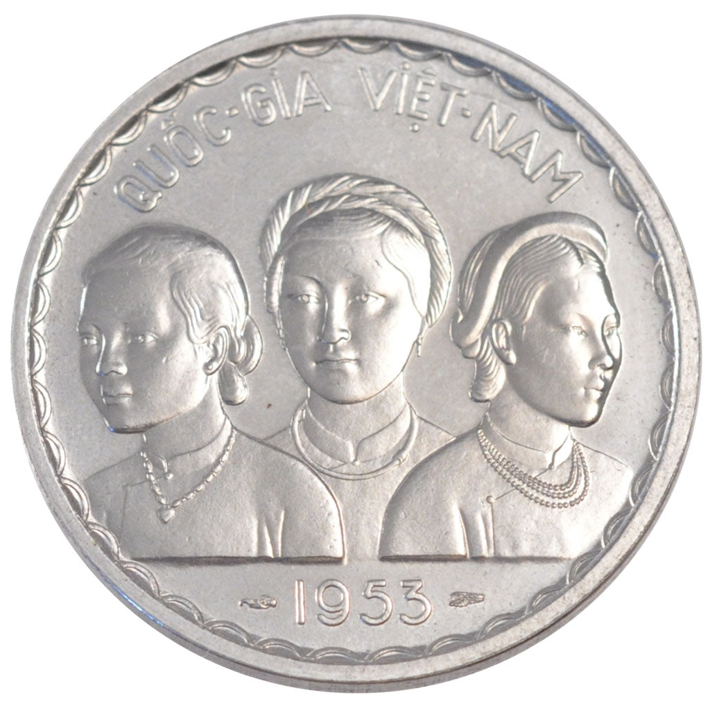 Vietnam, 50 Xu, 1953, MS(65-70), Aluminium, Lecompte #14, 3.50