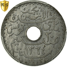 Tunisia, Muhammad al-Amin Bey, 20 Centimes, AH 1364/1945, Paris, Zinc, Pattern