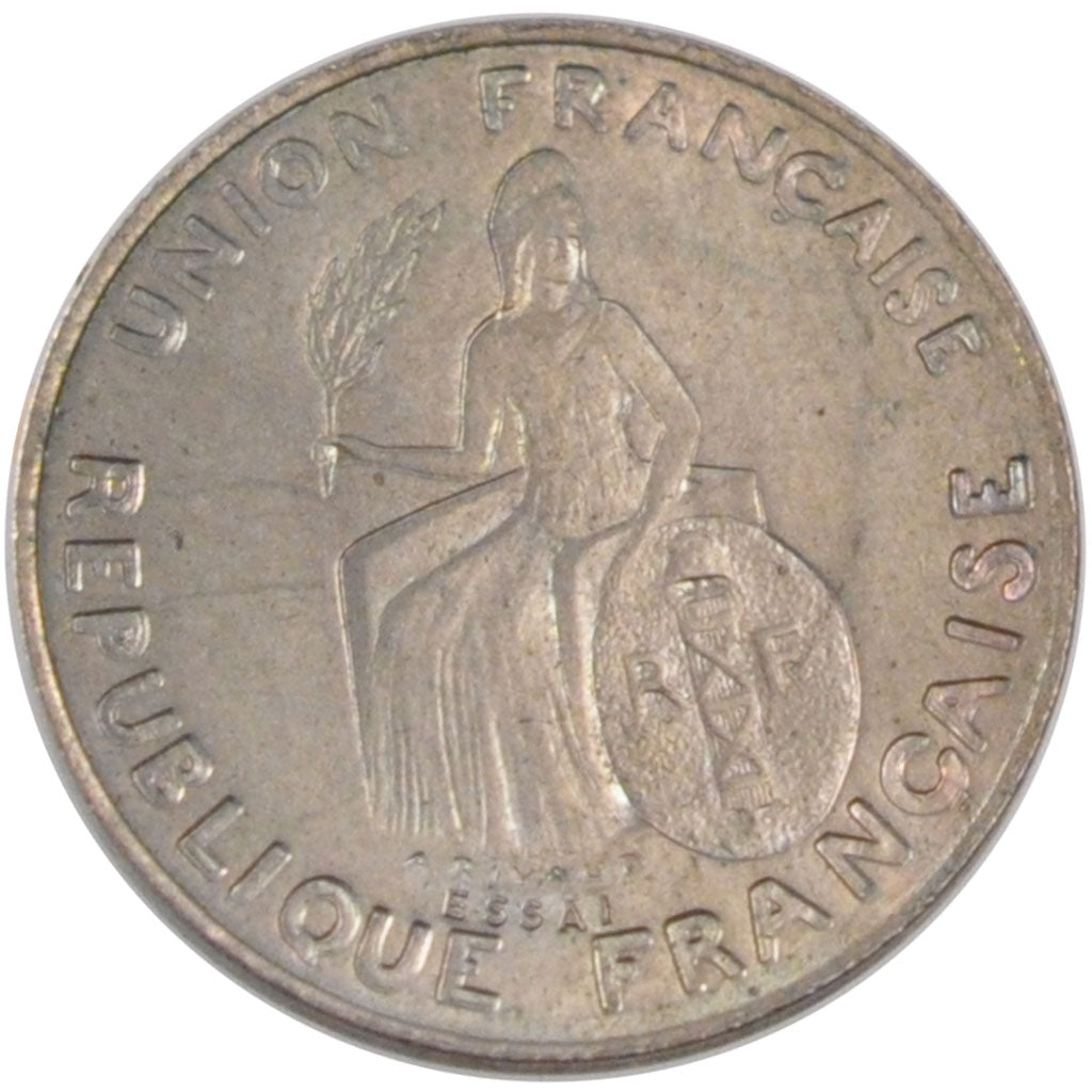 Nuova Caledonia, 50 Centimes, 1948, Paris, FDC, Nichel-bronzo, Lecompte:19