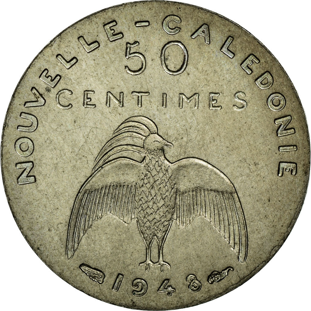 Coin, New Caledonia, 50 Centimes, 1948, Paris, MS(65-70), Nickel-Bronze