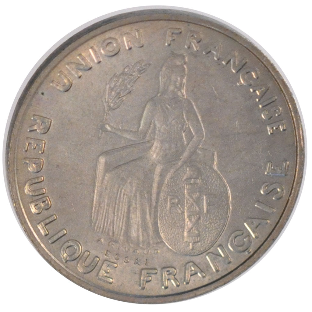 NEW CALEDONIA, Franc, 1948, Paris, KM #E4, MS(65-70), Nickel-Bronze, Lecompte...
