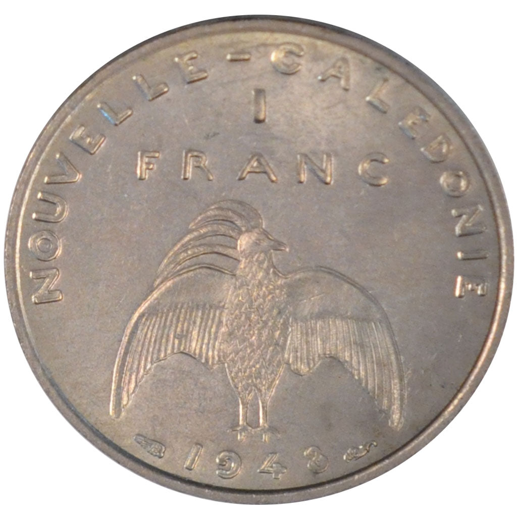 NEW CALEDONIA, Franc, 1948, Paris, KM #E4, MS(65-70), Nickel-Bronze, Lecompte...