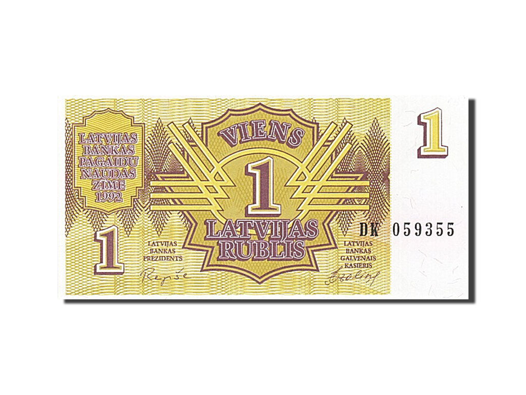 Latvia, 1 Rublis, 1992, KM #35, UNC(63), DK 059355