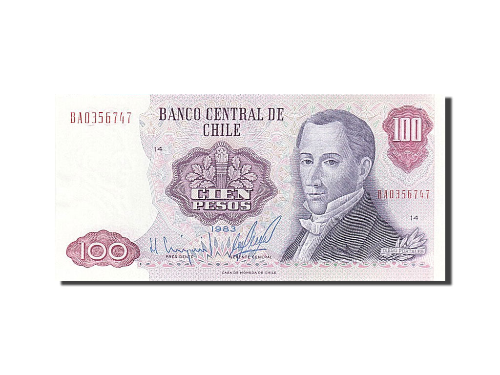 Chile, 100 Pesos, 1983, KM #152b, UNC(63), BA 0356747
