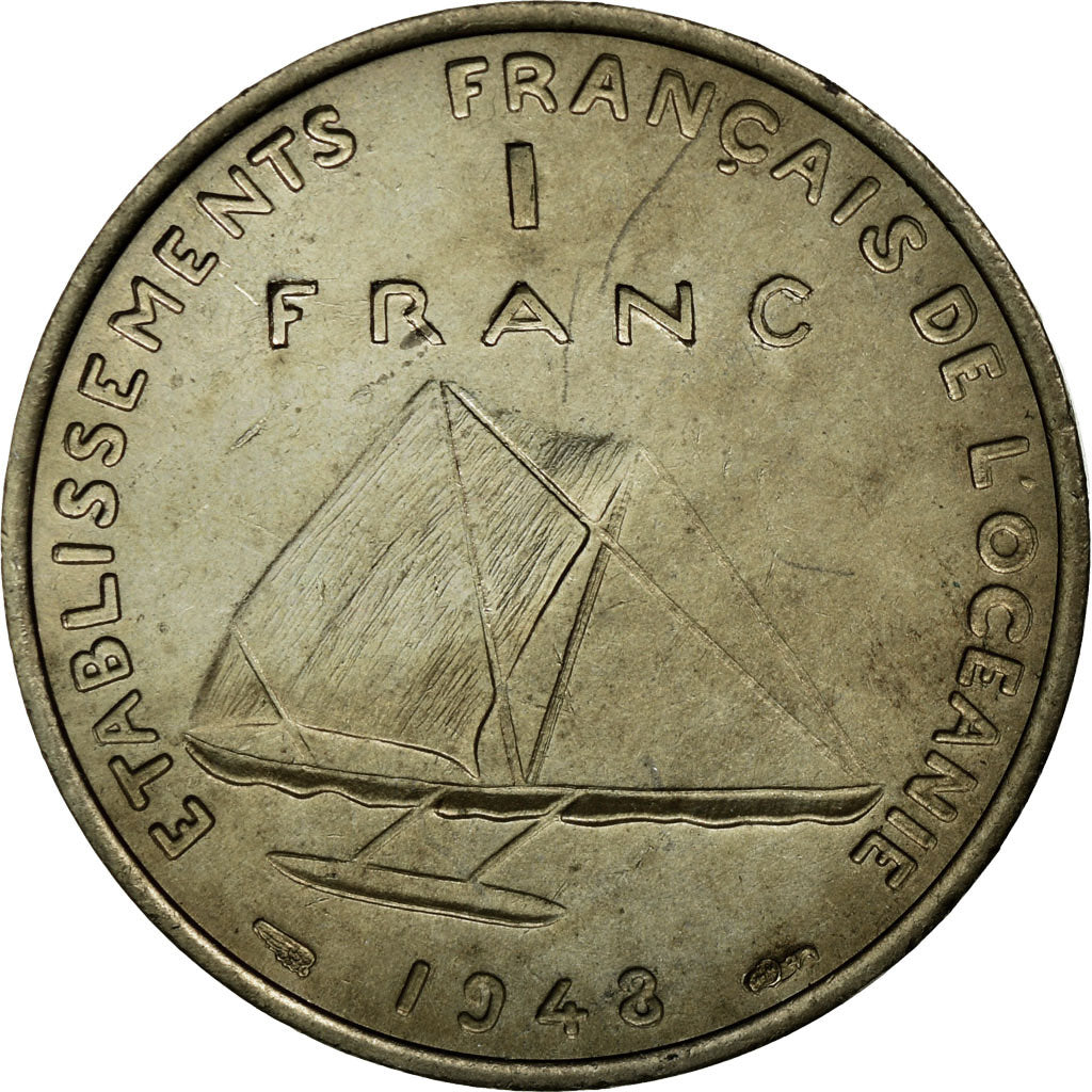Coin, FRENCH OCEANIA, Franc, 1948, MS(65-70), Bronze-Nickel, Lecompte:5