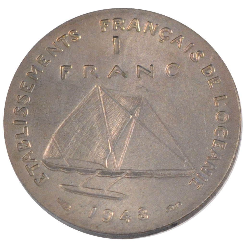 Coin, FRENCH OCEANIA, Franc, 1948, MS(65-70), Bronze-Nickel, Lecompte:7