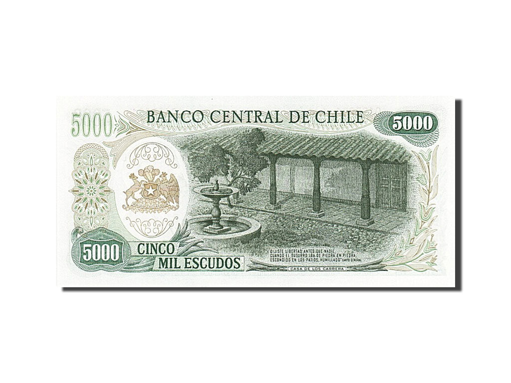 Banconote, Cile, 5000 Escudos, 1967, FDS