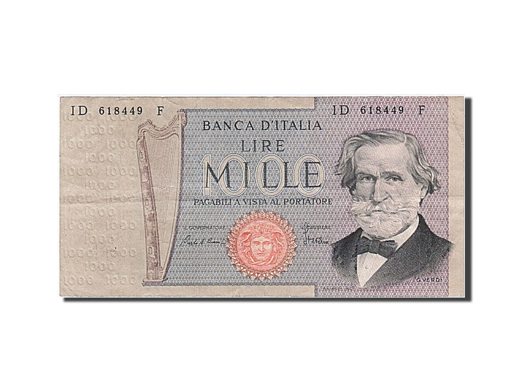 Italy, 1000 Lire, 1969, KM #101a, EF(40-45), ID 618449 F
