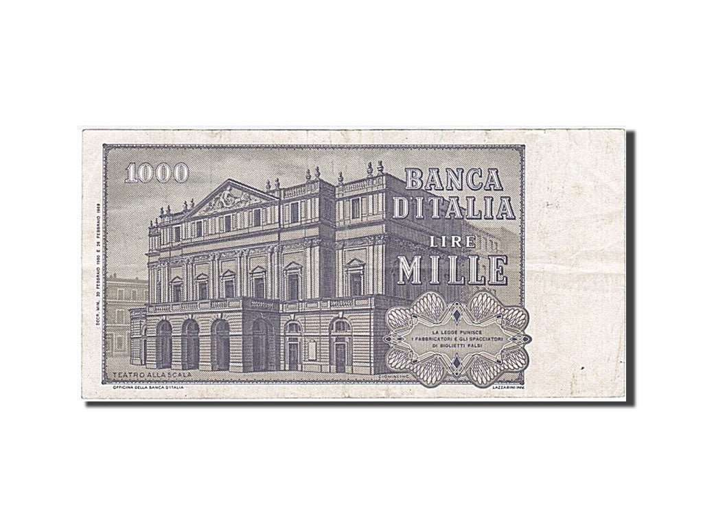 Italy, 1000 Lire, 1969, KM #101a, EF(40-45), ID 618449 F
