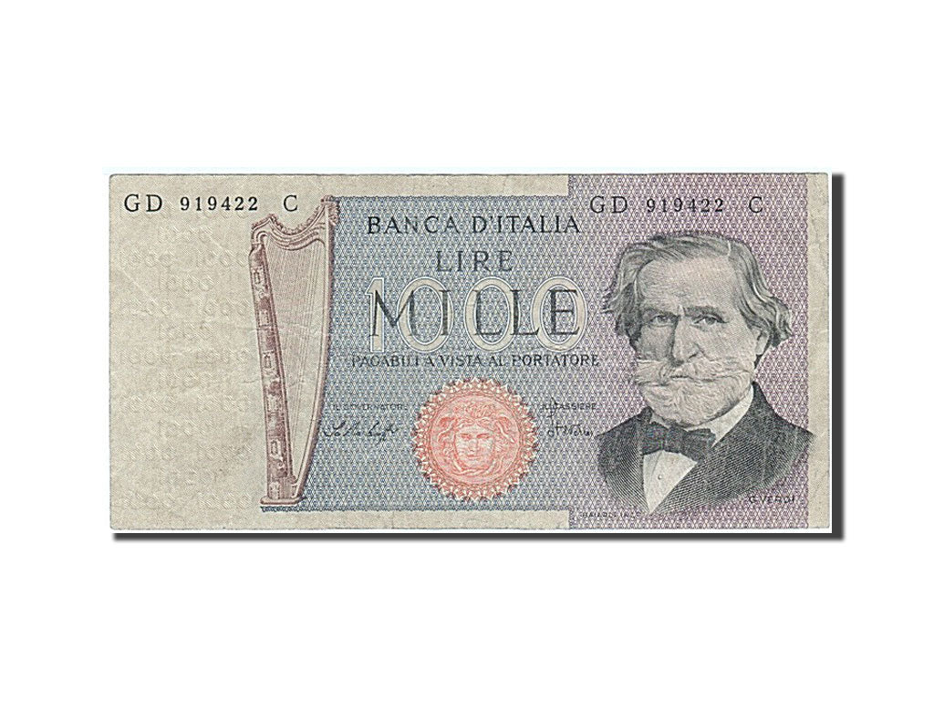 Billete, 1000 Lire, 1969, Italia, MBC