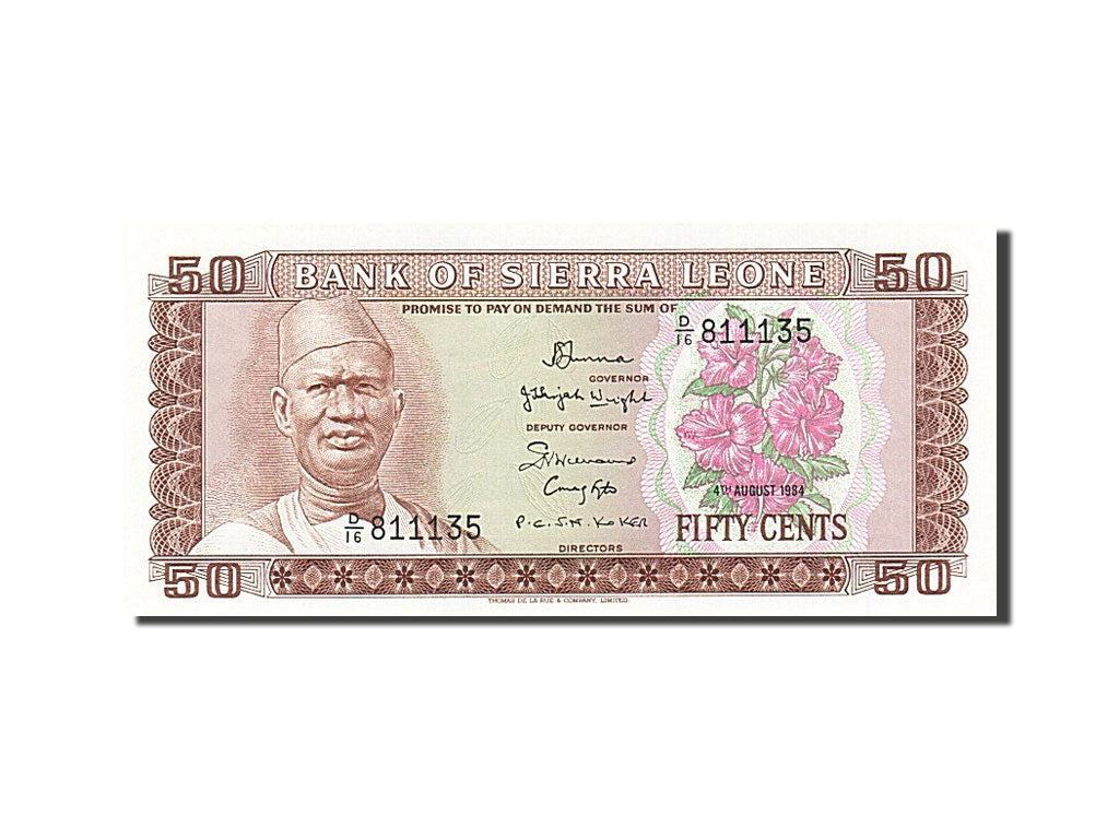 Banknote, Sierra Leone, 50 Cents, 1984, 1984-08-04, UNC(65-70)