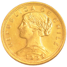 Cile, 100 Pesos, 1963, Santiago, SPL-, Oro, KM:175