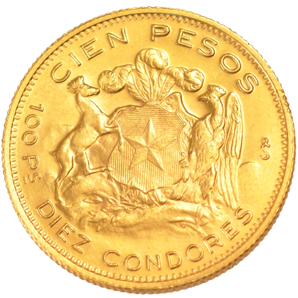 Cile, 100 Pesos, 1963, Santiago, SPL-, Oro, KM:175