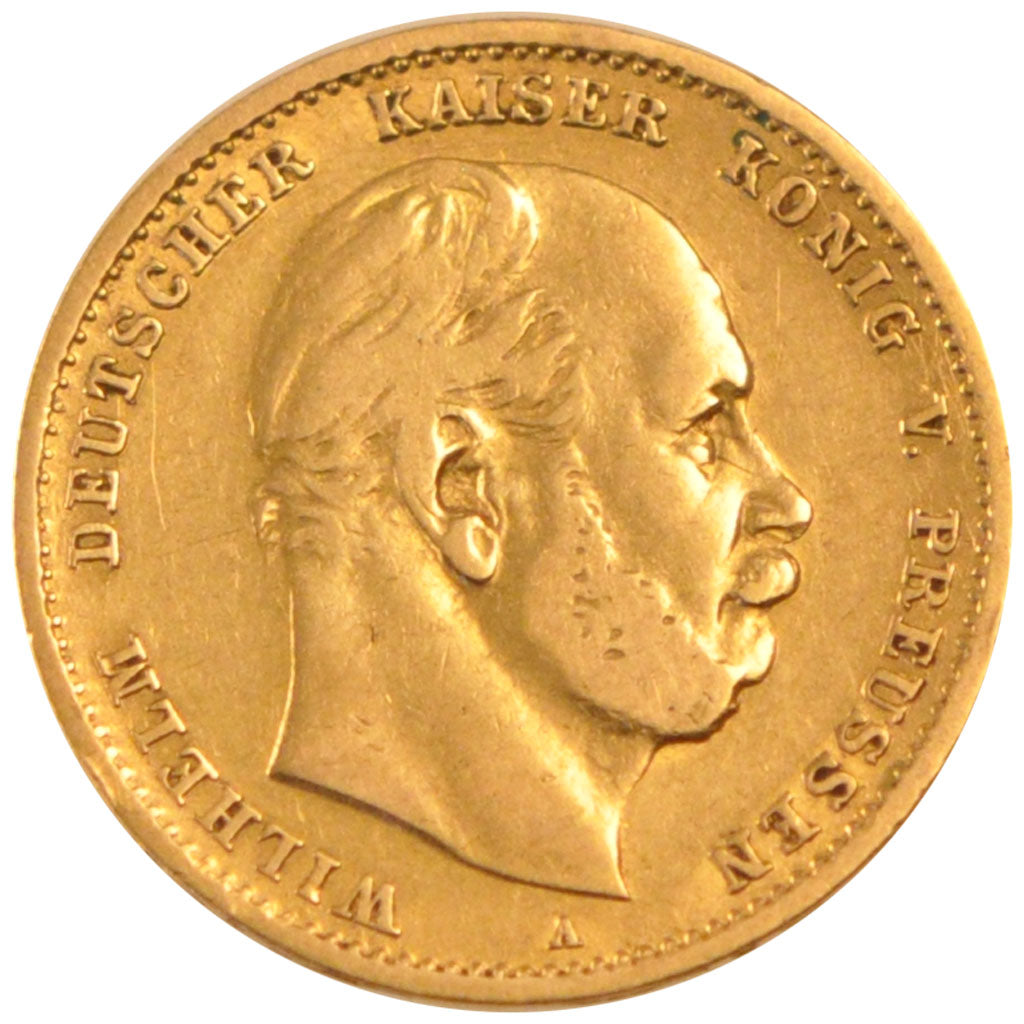 GERMAN STATES, 10 Mark, 1874, Berlin, KM #504, VF(30-35), Gold, 3.90