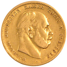 GERMAN STATES, 10 Mark, 1874, Berlin, KM #504, VF(30-35), Gold, 3.90