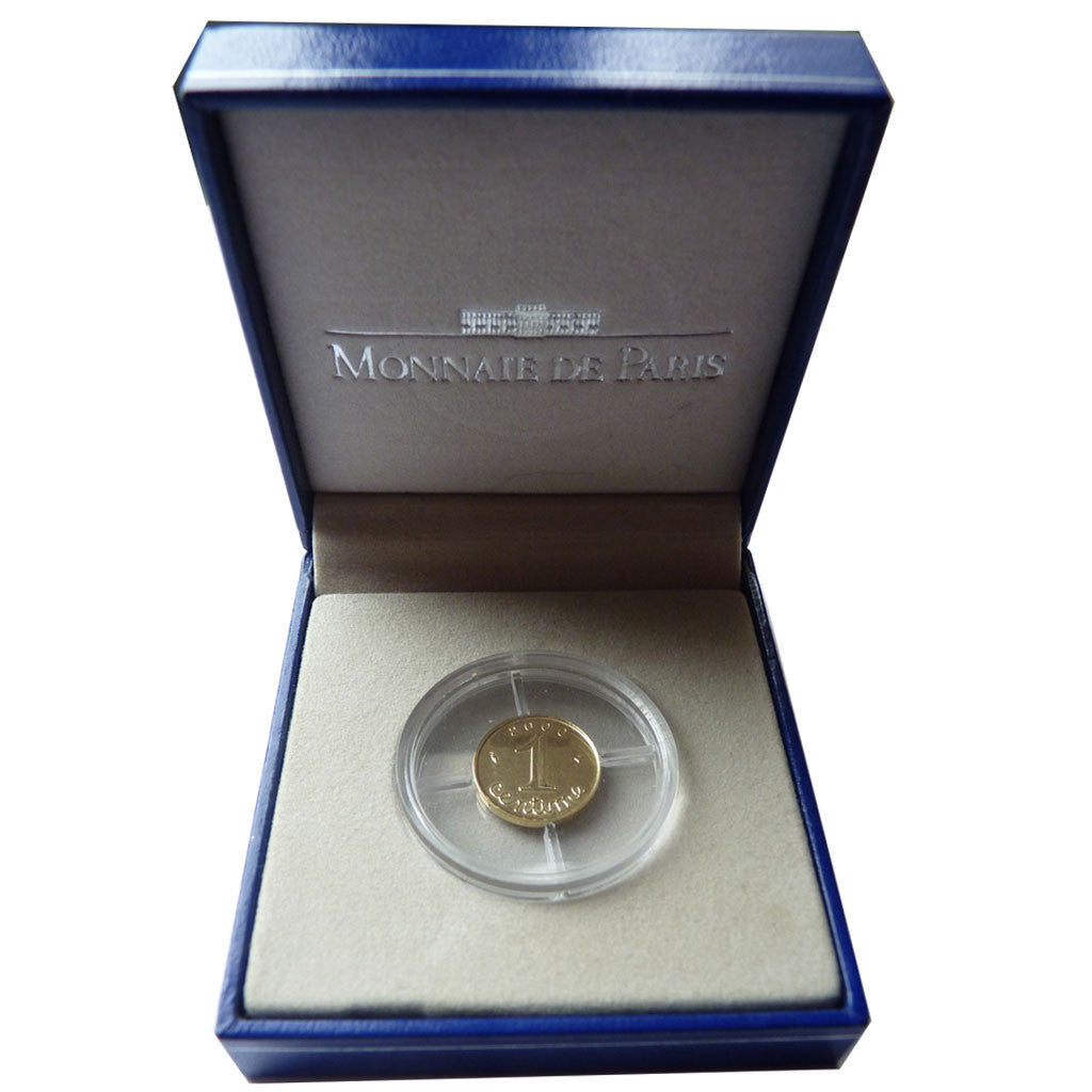 FRANCE, Épi, Centime, 2000, Paris, KM #928a, MS(65-70), Gold, Gadoury #91a, 2.50