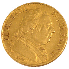 Francia, Louis XVIII, Louis XVIII, 20 Francs, 1814, Paris, BB, Oro, Gadoury:1026