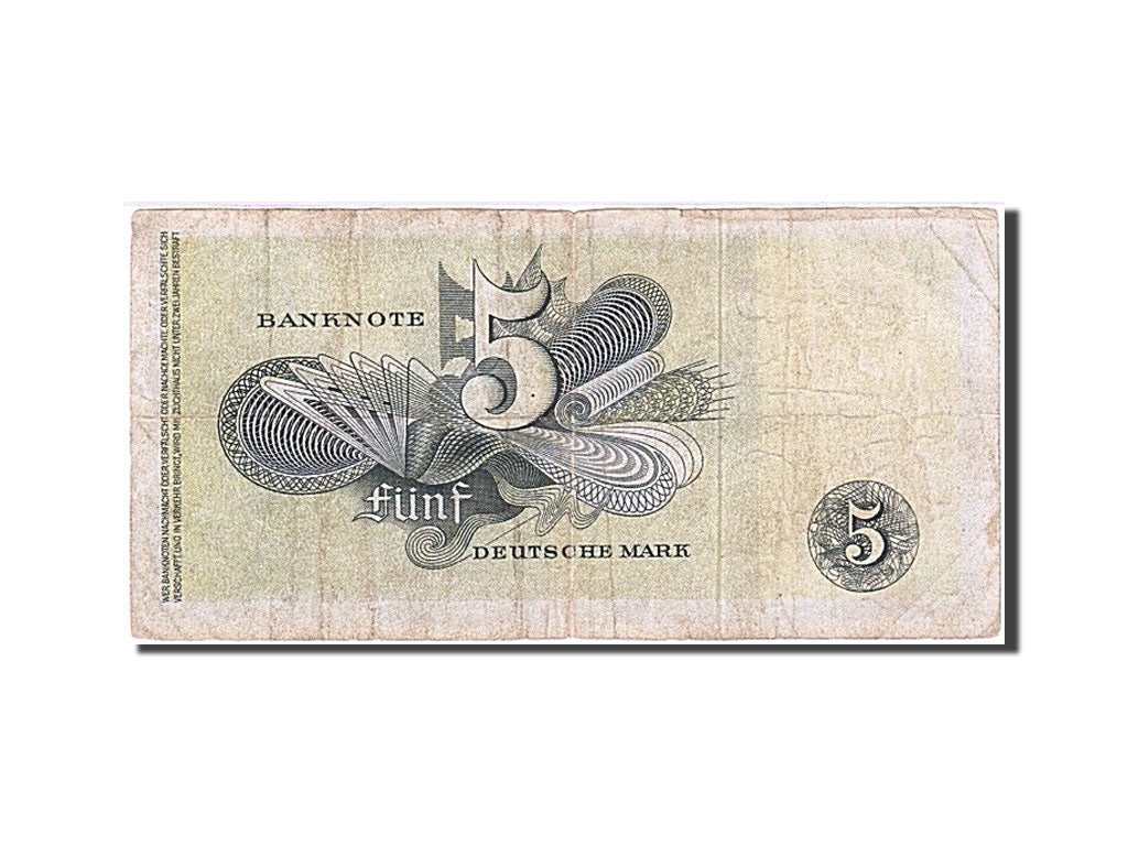 Banconote, GERMANIA - REPUBBLICA FEDERALE, 5 Deutsche Mark, 1948, 1948-12-09, B+