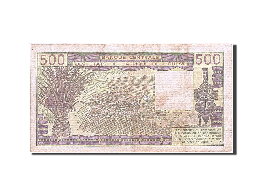 West African States, 500 Francs, 1988, KM #106Ai, VF(30-35), H 239385