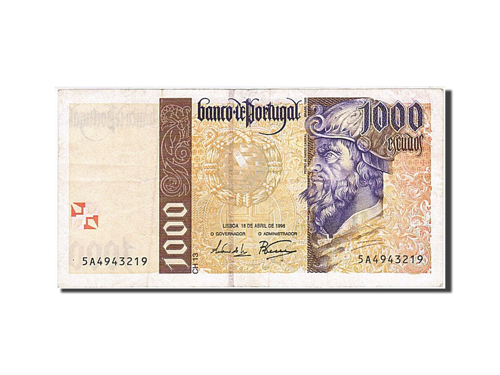 Portugal, 1000 Escudos, 1996, KM #188a, 1996-04-18, VF(20-25), 5A4943219