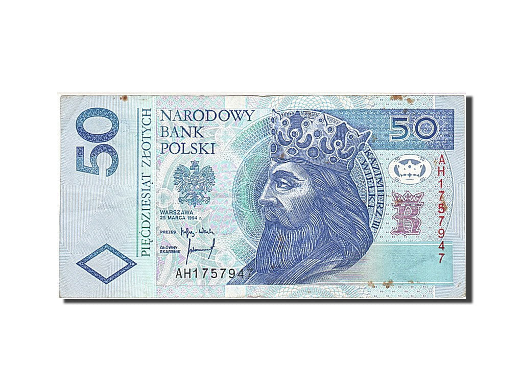 Poland, 50 Zlotych, 1994, KM #175a, 1994-03-25, VF(30-35), AH 1757947