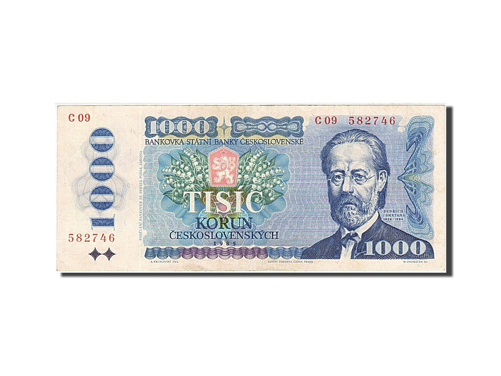 Czechoslovakia, 1000 Korun, 1985, KM #98, AU(50-53), C09 582746