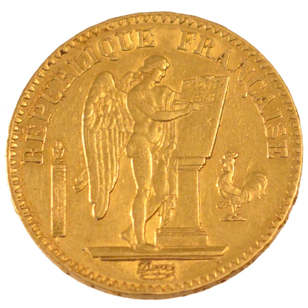 FRANCE, Génie, 20 Francs, 1849, Paris, KM #757, AU(50-53), Gold, Gadoury #1032, 