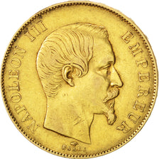 FRANCE, Napoléon III, 50 Francs, 1855, Paris, KM #785.1, EF(40-45), Gold, Gadour