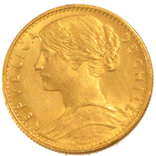 CHILE, 5 Pesos, 1898, Santiago, KM #159, AU(55-58), Gold, 16.5, 2.99