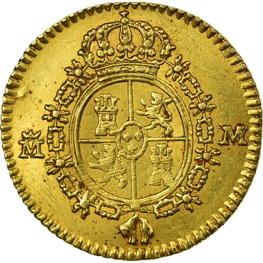 Munten, Spanje, Charles III, 1/2 Escudo, 1788, Madrid, PR, Goud, KM:425.1