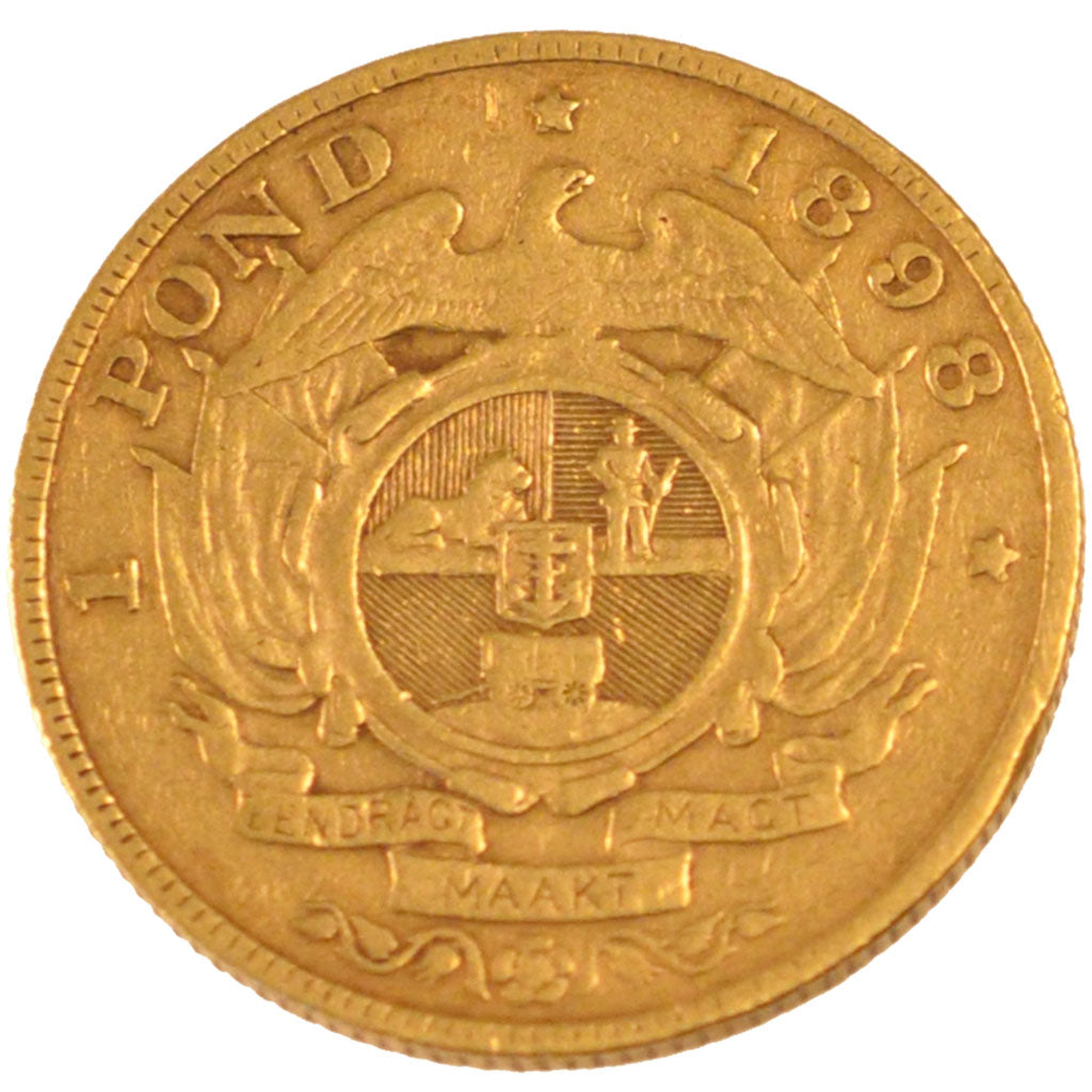 SOUTH AFRICA, Pond, Een, 1898, KM #10.2, VF(20-25), Gold, 7.89