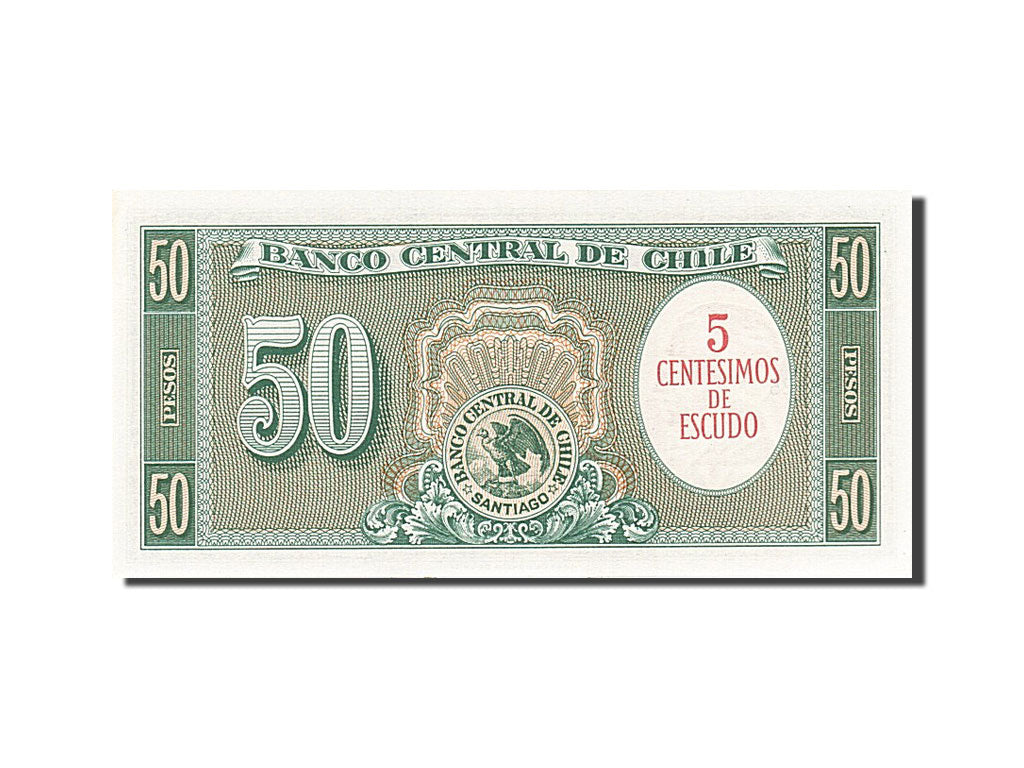 Banknote, Chile, 5 Centesimos on 50 Pesos, UNC(65-70)