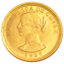 CHILE, 100 Pesos, 1926, Santiago, KM #170, AU(55-58), Gold, 31, 20.35