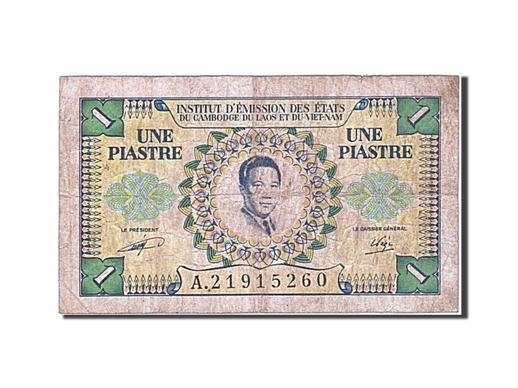 French Indo-China, 1 Piastre = 1 Dong, 1953, KM #104, VG(8-10), A.21915260