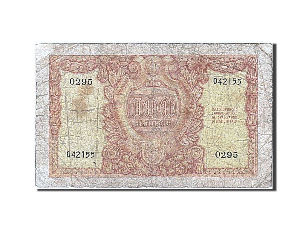 Banknote, Italy, 100 Lire, 1951, 1951-12-31, VG(8-10)