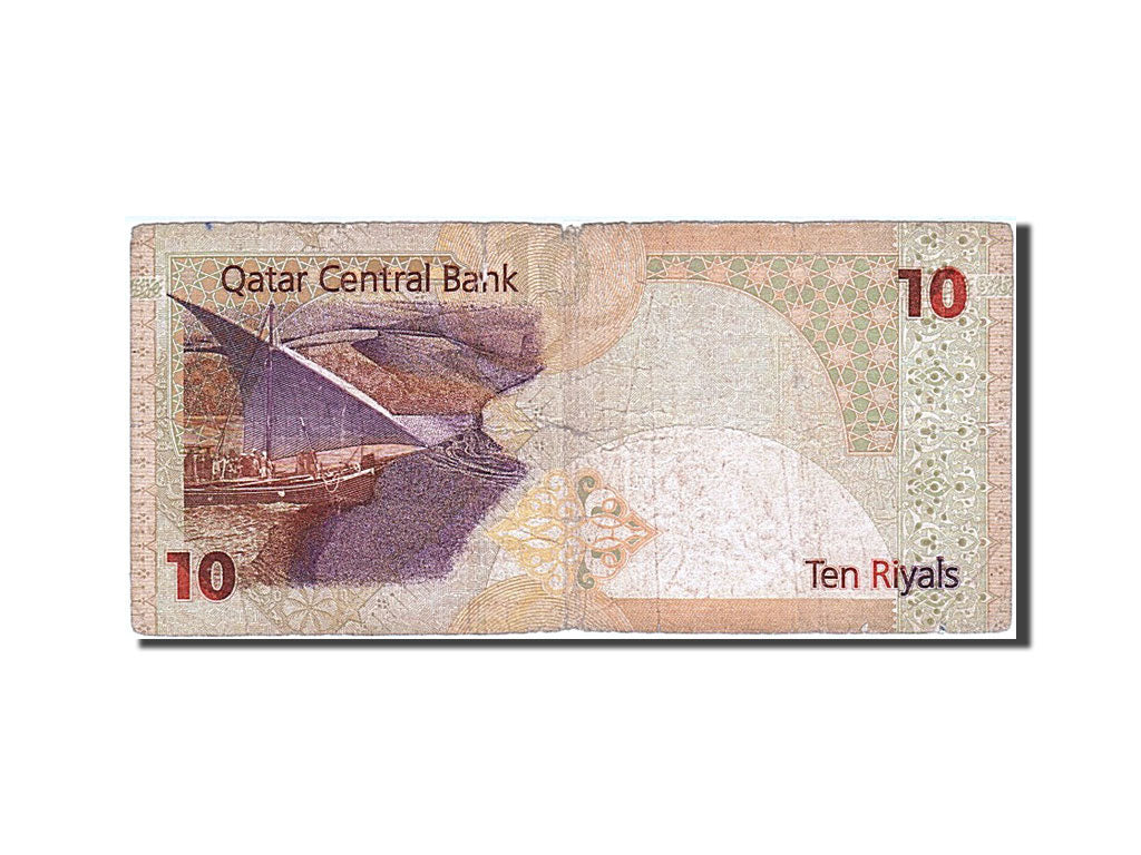 Qatar, 10 Riyals, 2003, KM #22, VG(8-10)
