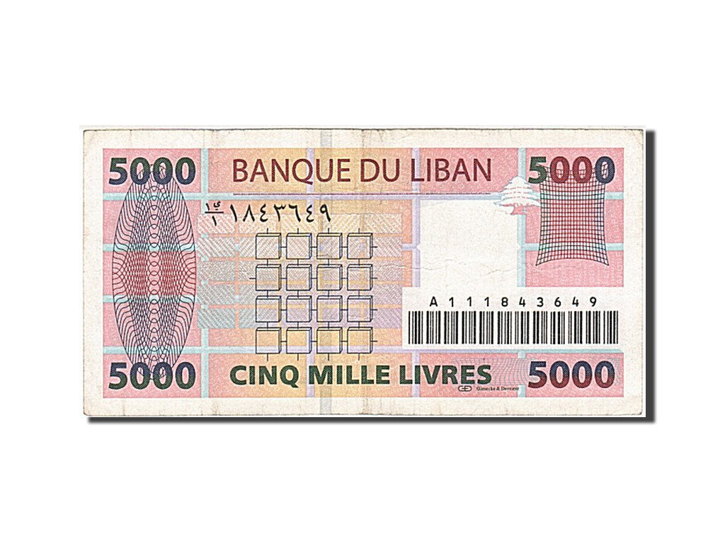 Lebanon, 5000 Livres, 2001, KM #79, VF(30-35), A 111843649