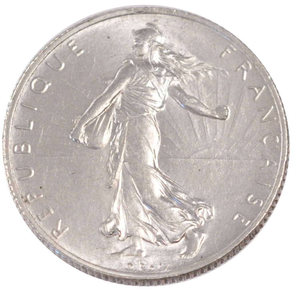 FRANCE, Semeuse, 2 Francs, 1919, Paris, KM #845.1, MS(60-62), Silver, 27,...