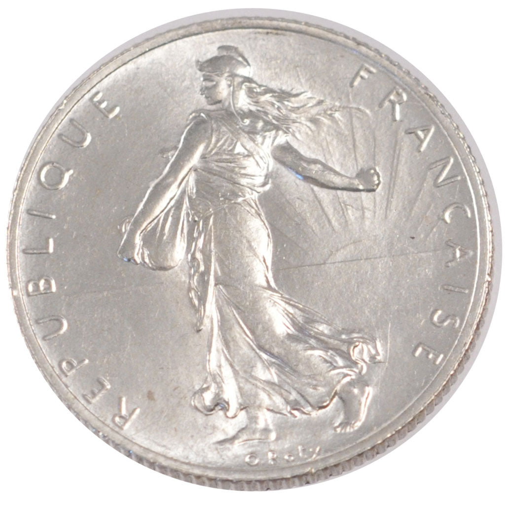 FRANCE, Semeuse, 2 Francs, 1919, Paris, KM #845.1, MS(60-62), Silver, 27,...