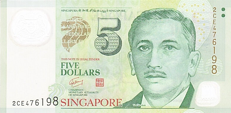 Billet, Singapour, 5 Dollars, 1999, NEUF