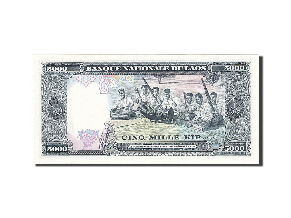 Biljet, Laos, 5000 Kip, 1975, NIEUW