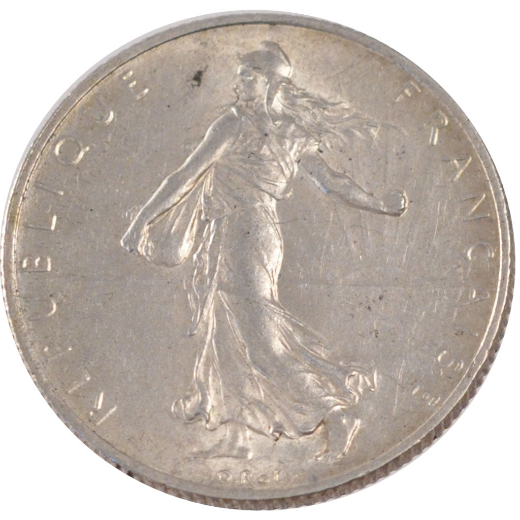 FRANCE, Semeuse, 2 Francs, 1920, Paris, KM #845.1, MS(60-62), Silver, 27,...