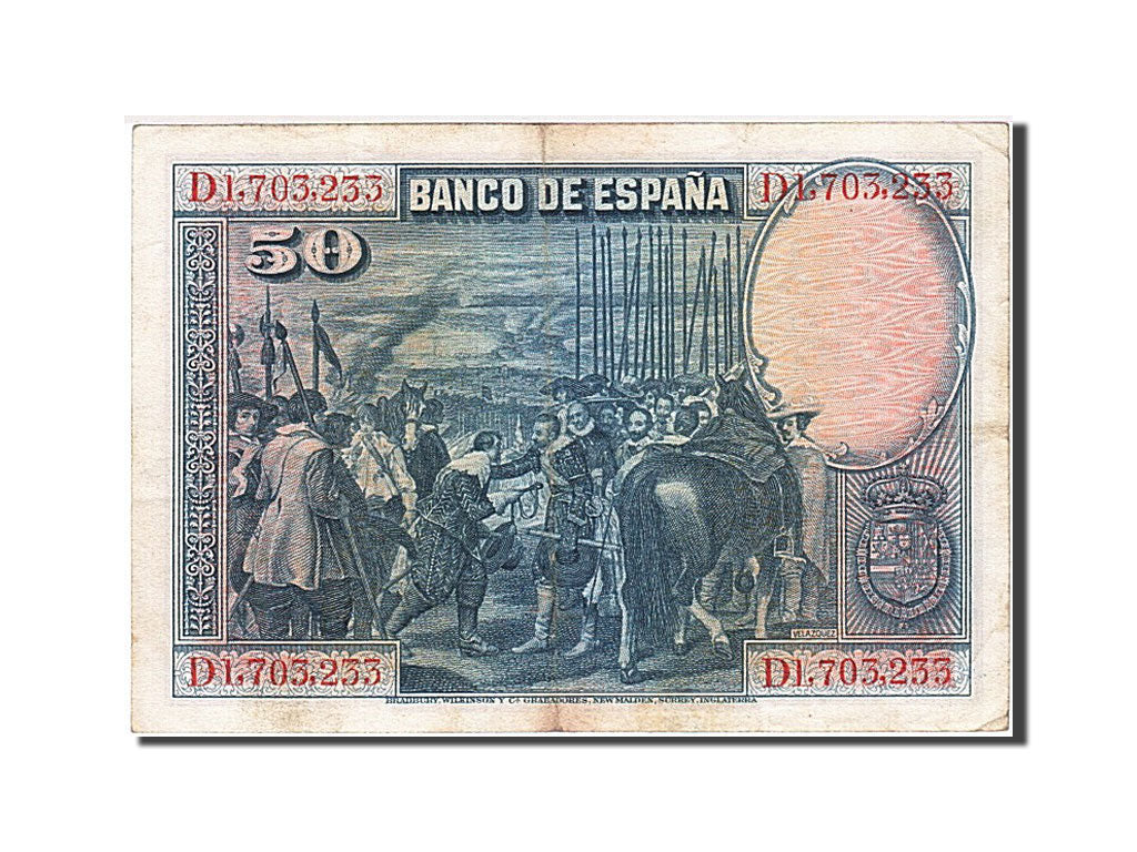 Banknote, Spain, 50 Pesetas, 1928, 1928-08-15, EF(40-45)